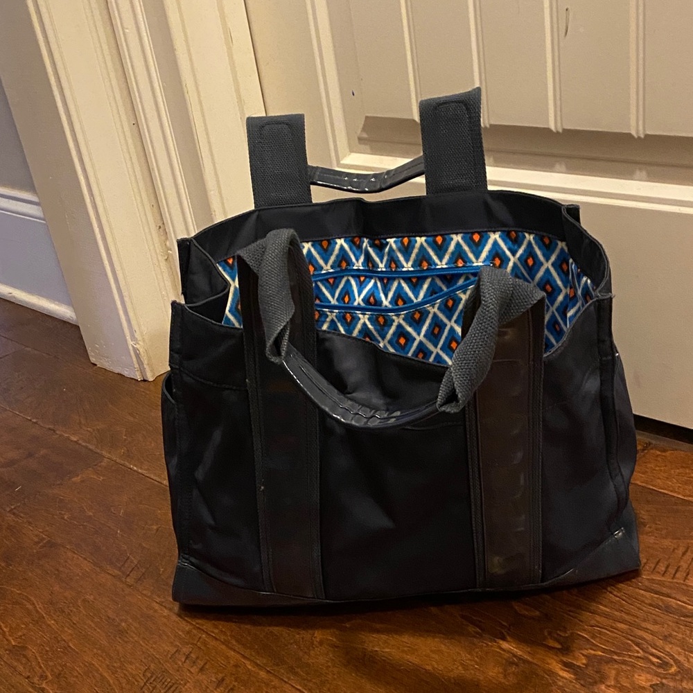 Tory Burch Nylon Tory Navy Blue Tote Bag - Picture 4 of 6
